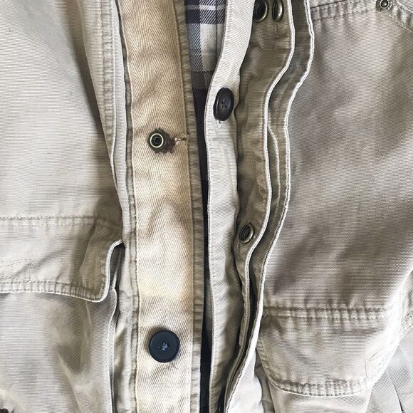 Eddie Bauer Jacket Mens L Chore Barn Field Coat Plaid Lined Corduroy Collar Cuff - Picture 13 of 15